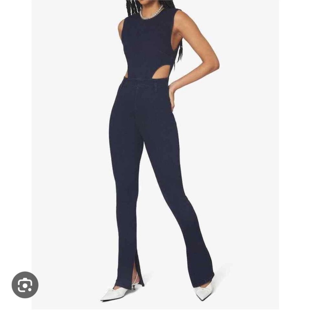 WeWoreWhat Blue Jumpsuit with Sleek Silhouette and Side Cutouts